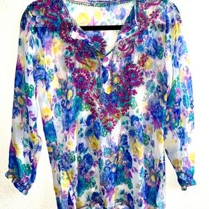 Floral Long Sleeved Top Women’s (Size 38)